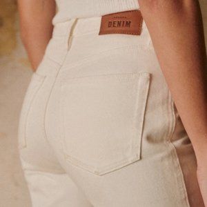 NWT Sézane Brut Sexy Jean, Size 14 (35 in US denim), color Ecru
